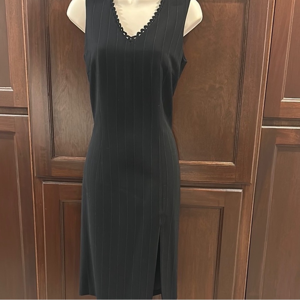 ANNA SUI PIN STRIPED BLACK &WHITE DRESS SIZE 38